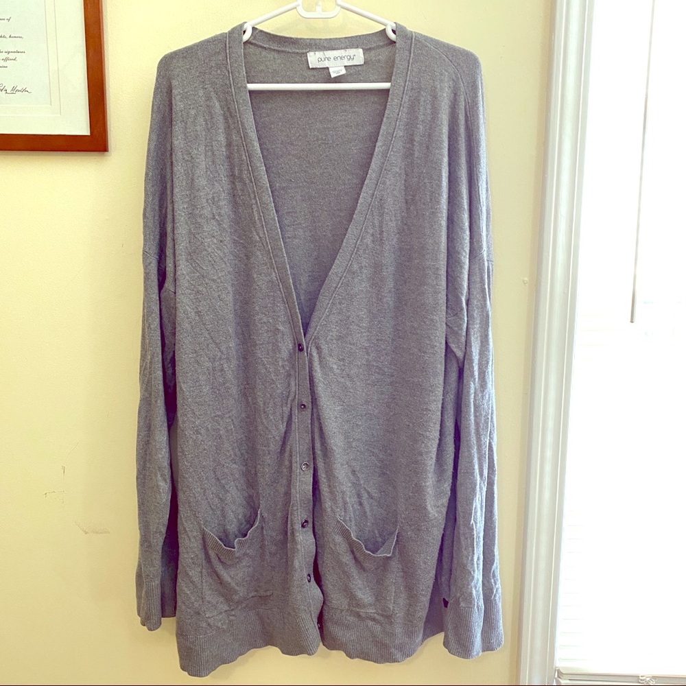 Pure Energy Grey Cardigan 3x
